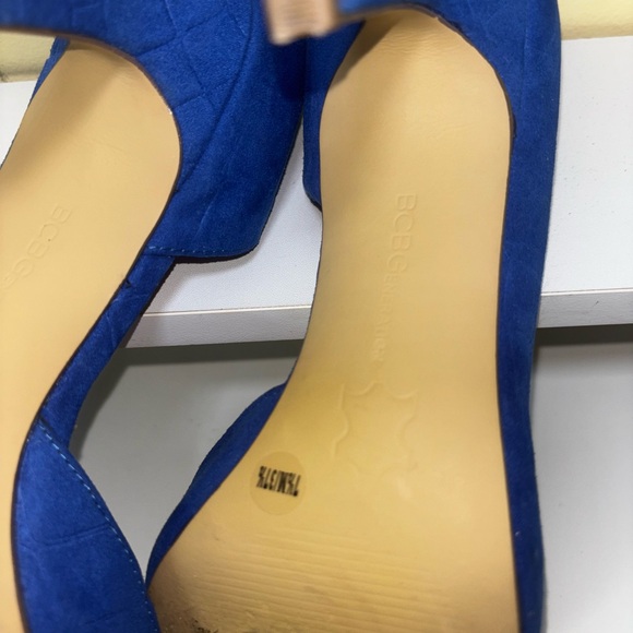 BCBGeneration Size 7.5 Cobalt Blue D’Orsay Pumps Pointed Toe Stiletto Heels - Picture 5 of 11